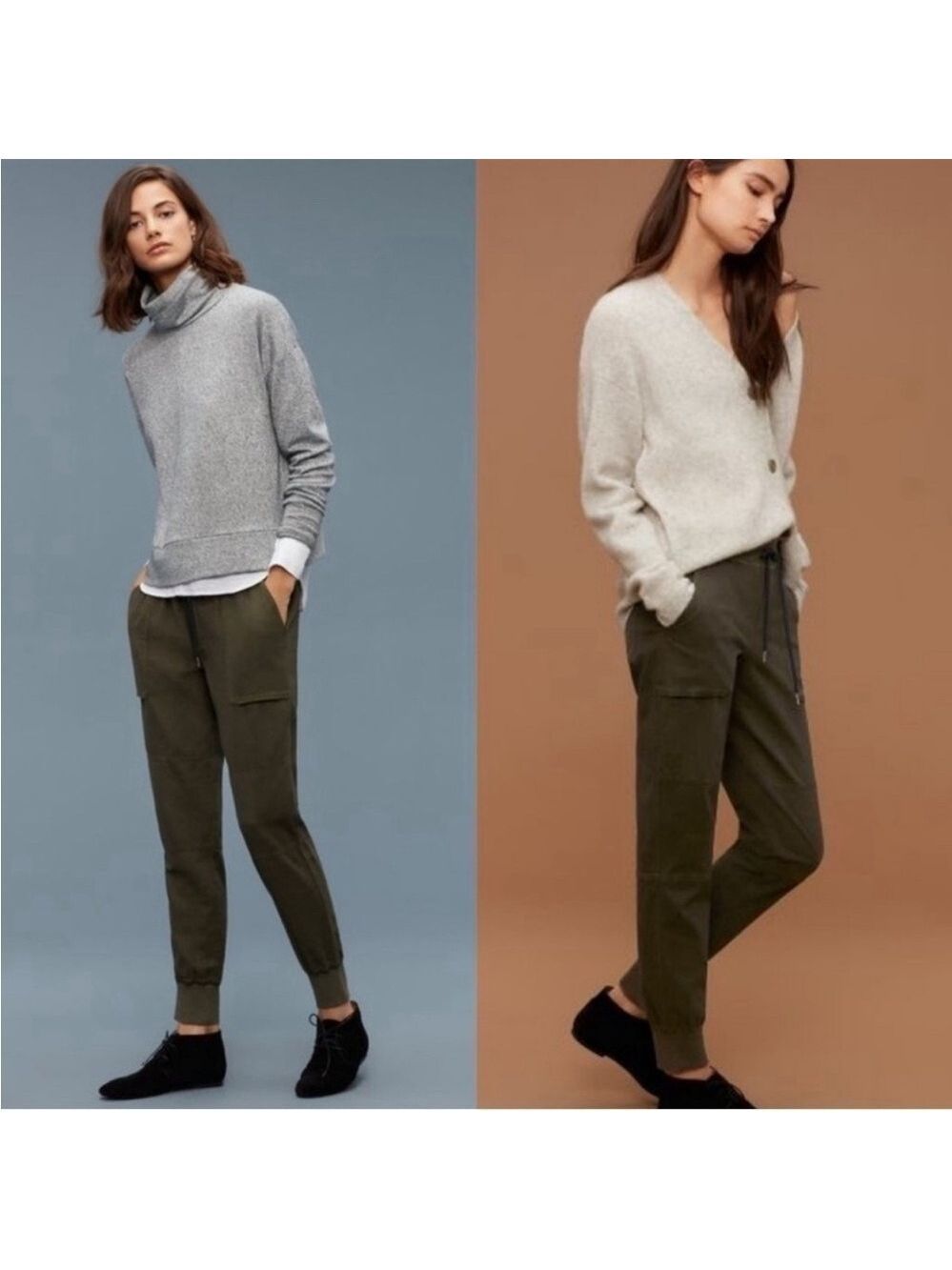 Aritzia Community Ion Olive Pant Lightweight Cotton Joggers, Size S